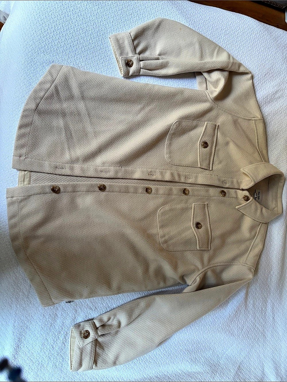 Rhythm Classic Minimal Shacket Utility Jacket Beige Medium